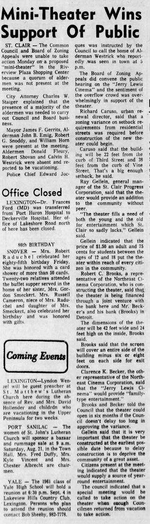 Riverview Cinema - Times Herald Aug 17 1971 (newer photo)